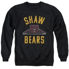Shaw University Adult Crewneck Sweatshirt Bears Logo, Black, S-3XL