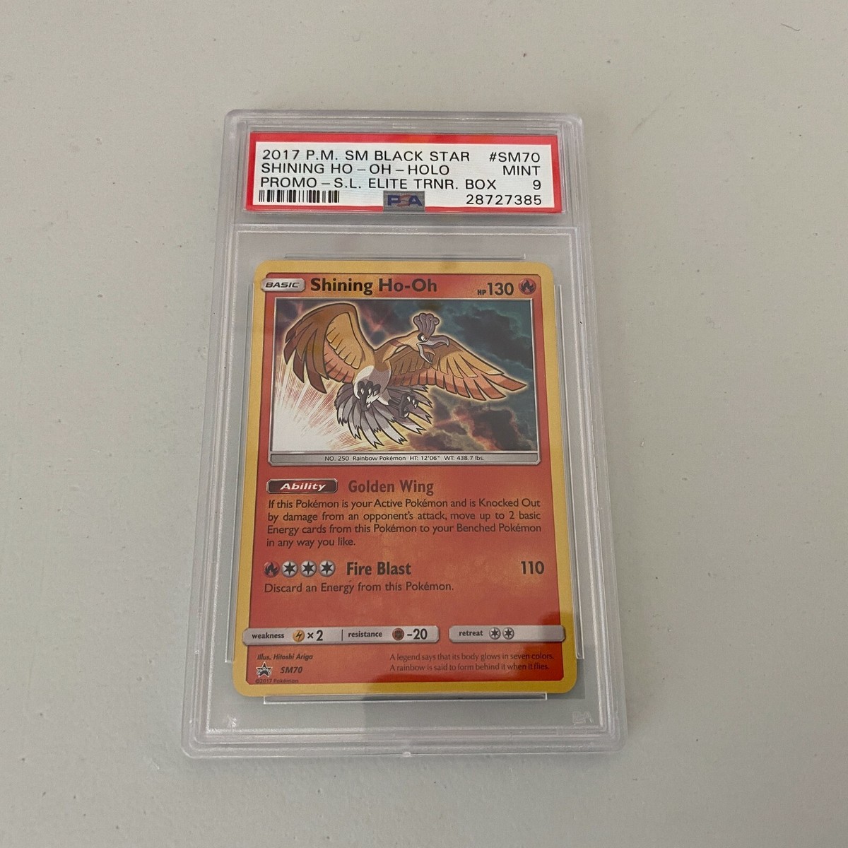 Pokemon Shining Ho-Oh Holo SM70 Black Star Promo Shining Legends