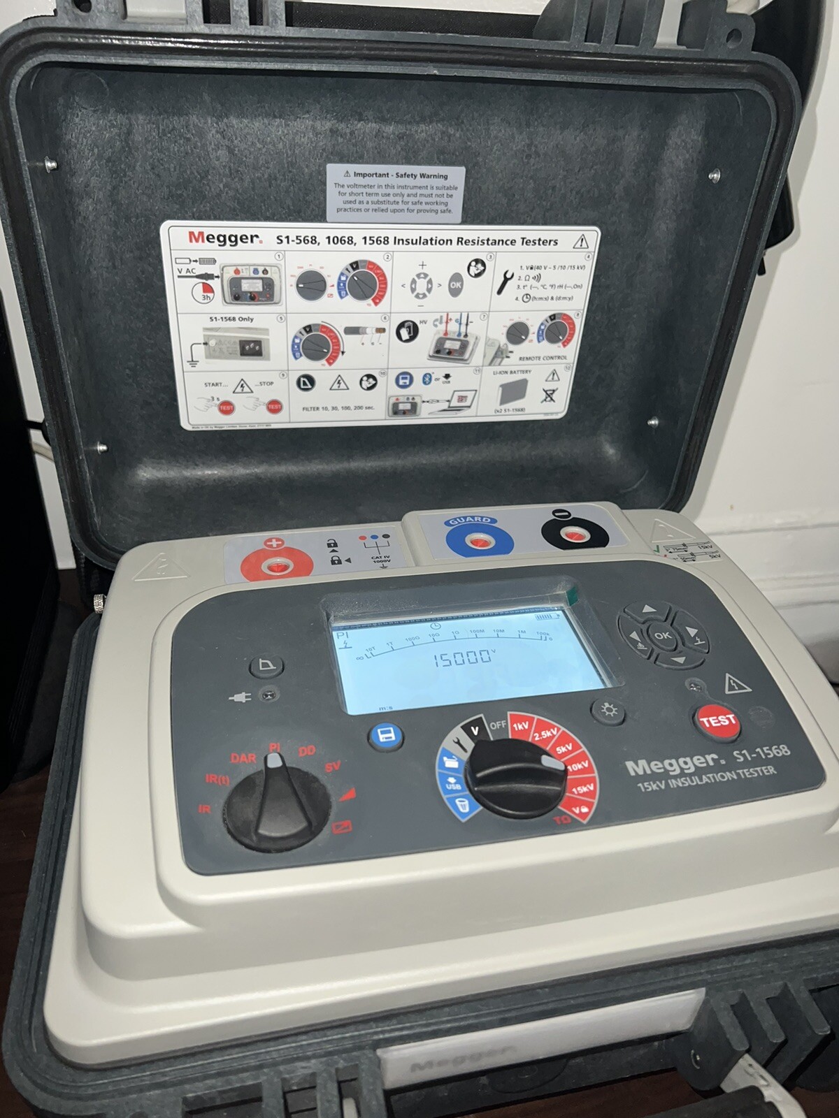 Megger S11568 15kv Insulation Resistance Tester, Digital/Analog