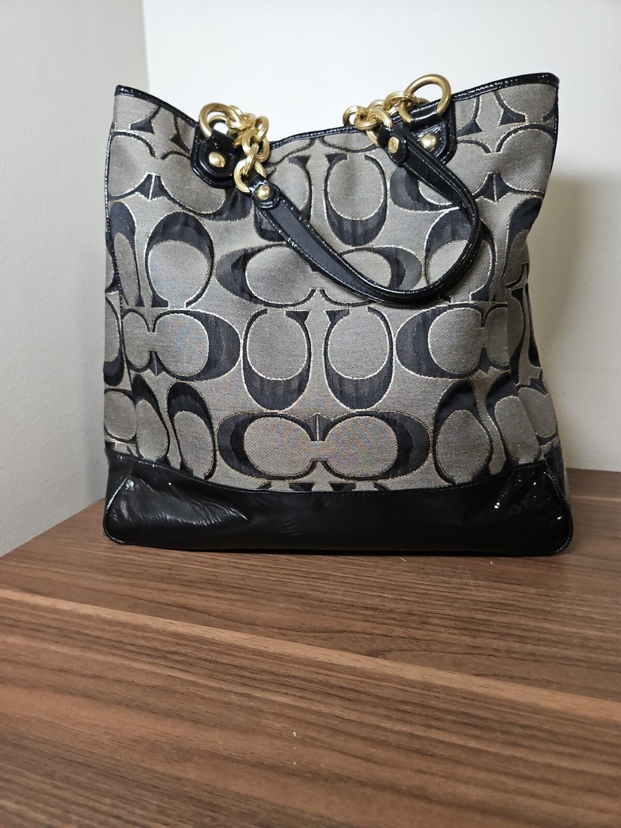 Coach Poppy Lurex Signature Tote, Shoulder Bag, Satchel w/ Dbl