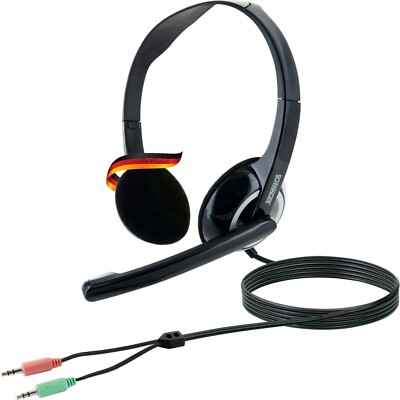 Headset PC Kopfhörer On Ear Mikrofon Ohrhörer kabelgebunden 3,5mm Klinke AUX