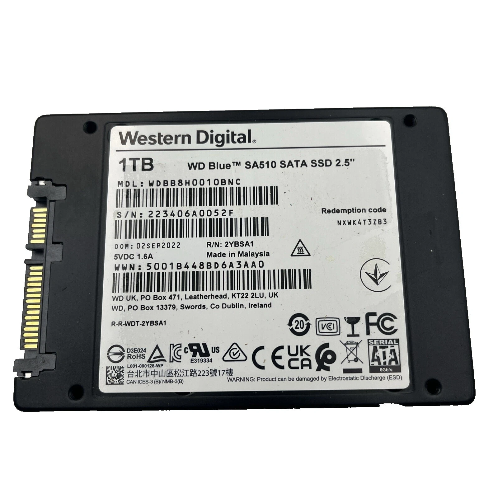 Western Digital SATA III 1 TB de las unidades de estado sólido