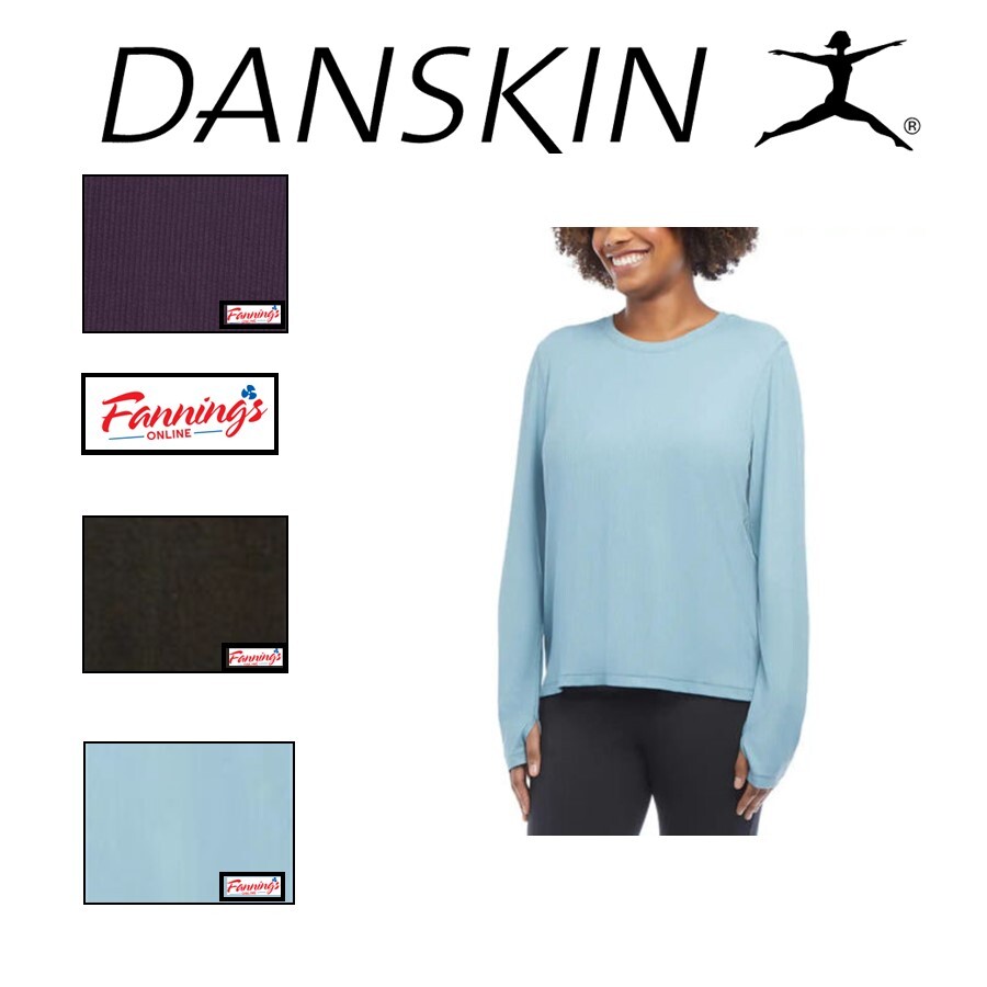 Danskin Women's Ultimate Rib Long Sleeve Tee E53 | eBay