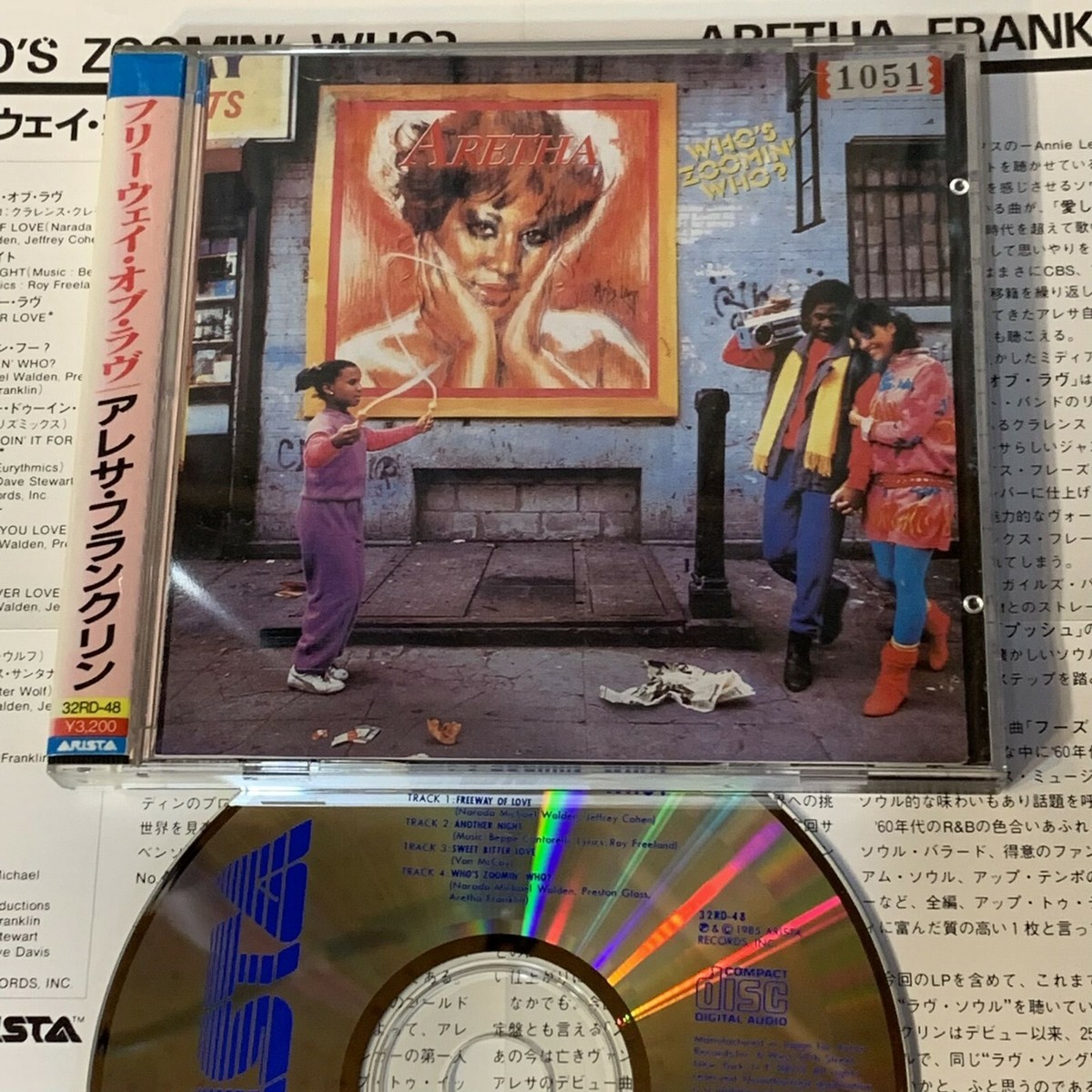 ARETHA FRANKLIN Who's Zoomin' Who? JAPAN CD 32RD-48 w/FOLD-IN OBI