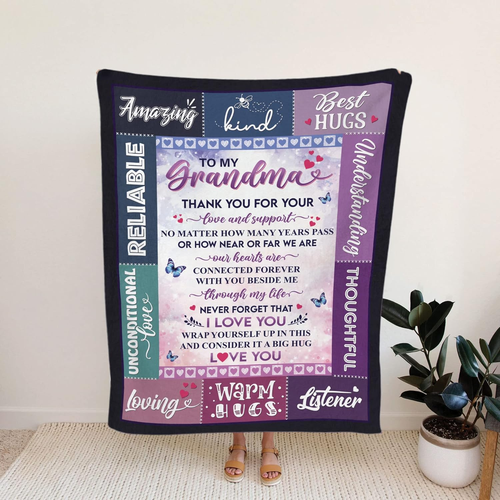 Grandma Throw Blanket, 50X60 Inches, 100% Suede Polyester, Personalized Gift for - Picture 4 of 12