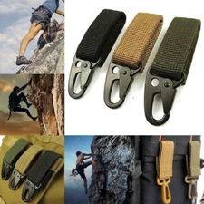 Outdoor Military Nylon Key Hook Webbing Molle Buckle Hanging Belt Carabiner Clip