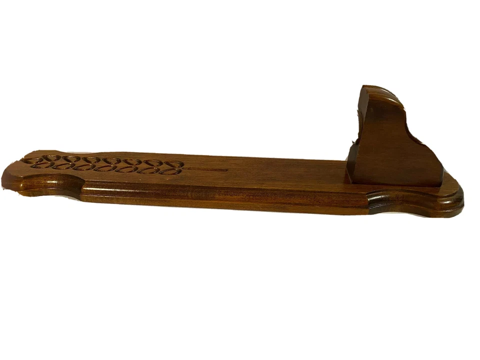 Wood Sconces 18" Brown Wall Candle Holders With Leaf Flower Fern Etched Design  - Image 3 of 4