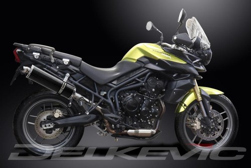 Triumph Tiger 800 XC 2010-2014 450 mm OVAL CARBON BSAU SCHALLDÄMPFER AUSPUFFSATZ - Bild 3 von 4