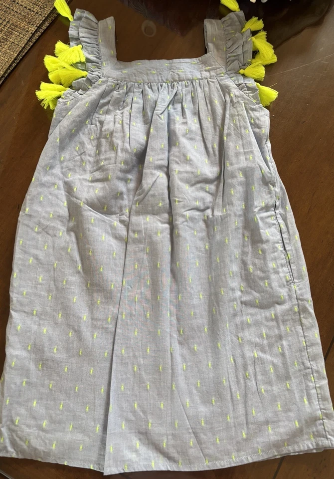 Girls Vineyard Vines /Blue with Yellow Tassels Sundress Size S (7-8) - Image 3 of 4