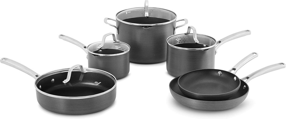10-Piece Pots and Pans Set, Nonstick Kitchen Cookware with Stay-Cool Stainless S
