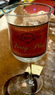 NWT 40th + Birthday Wine Time Hand Painted Wine Glass | eBay