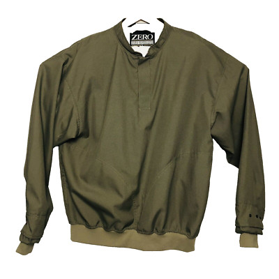 Zero Restriction ZR Brown & Black Puppytooth L/S Poly 1/4 Button Pullover Size L
