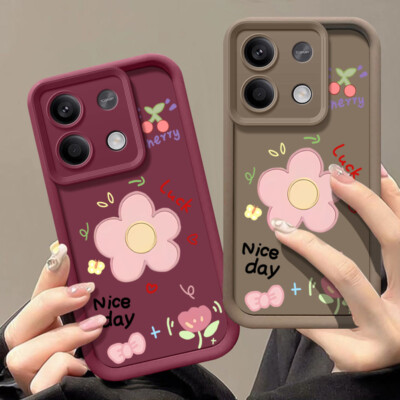 Case For Xiaomi Redmi Note 14 Pro 13 12 11 14T Poco F6 13C Flower Silicone Cover