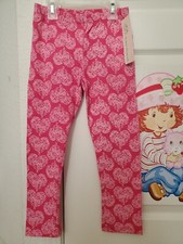 New Babee MeeLeR Kids Girls Legging Pants Hot Pink Multi Color Heart 4T/5T/6T