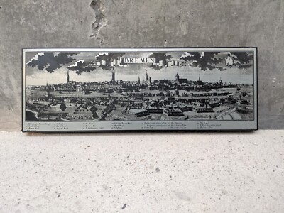 Bremen Germany FB Werner Siles Wratislar delin 1729 Signed Etching Silver Black