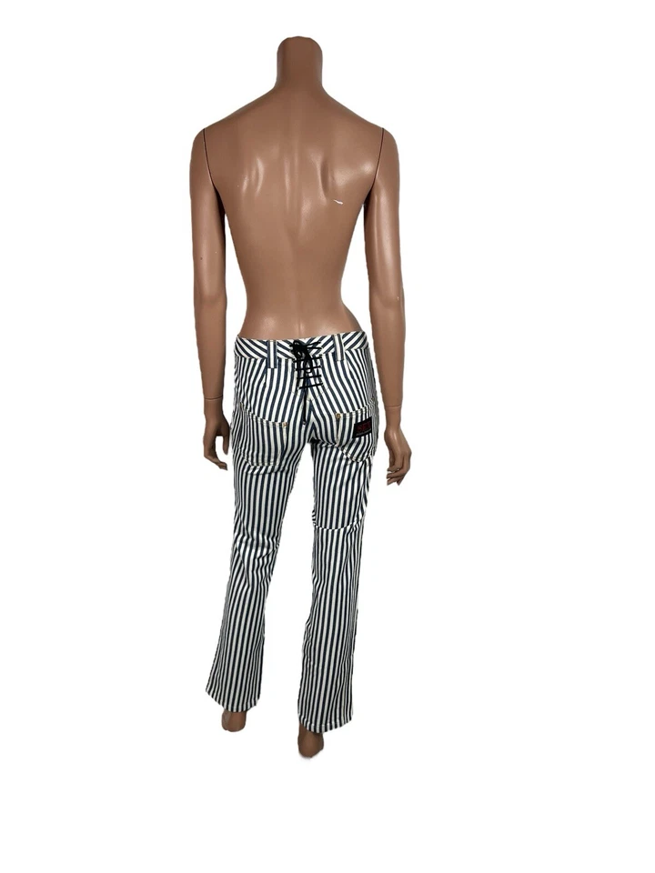 Vtg Dolce & Gabbana SS2003 Blue ‘SEX’ Lace Up Jeans 38 XS - Image 4 of 4