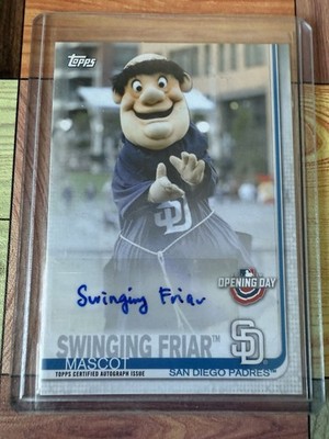 Swinging Friar Mascot Topps Auto Padres Opening Day San Diego
