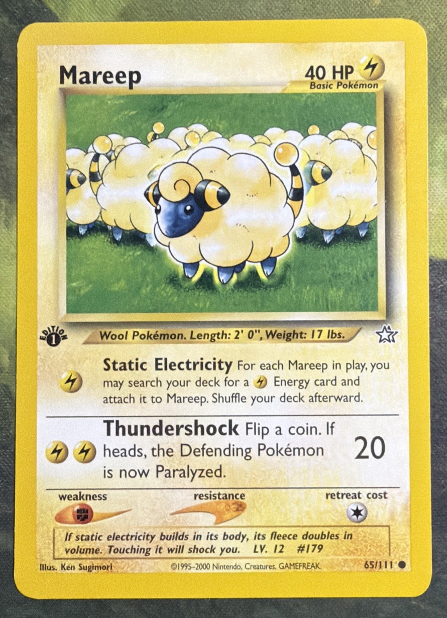 1st Edition Mareep 65/111 - Neo Genesis - Near Mint
