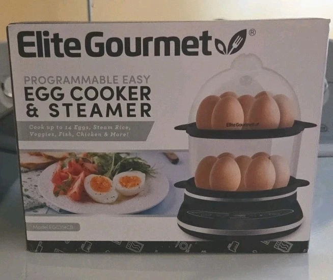 EGC314CB Digital Easy Egg Cooker Food Steamer, Poacher, Omelet, Soft, Medium,...