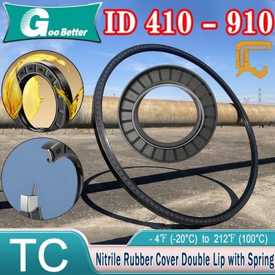 Metric Oil Shaft Seal 410mm - 910mm Dust Grease Seal TC Double Lip w/ Spring