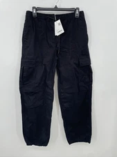 Oak + Fort Cargo Jogger Pants Womens  Sz S/P Black Baggy