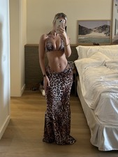 Shein leopard print bikini and maxi skirt set