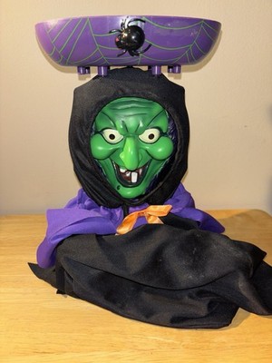 GEMMY HALLOWEEN VINTAGE ANIMATED FACE CHANGER WITCH GYPSY  Candy Dish Bowl