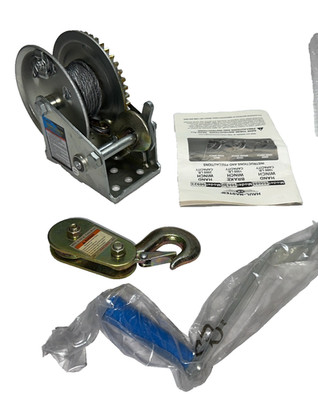 HAUL MASTER 1000lb Hand Winch 32' Wire Rope Trailer Winch #65688 -NEW OPEN BOX