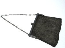 LADIES VINTAGE GERMAN SILVER VICTORIAN MESH EVENING PURSE - 5.36ozt