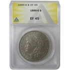 1886 O Morgan Silver Dollar EF 45 ANACS $1 Coin SKU:I25020