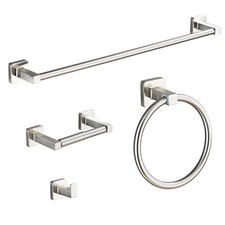 Brushed Nickel Bathroom Hardware Set 4 Pieces,Bathroom Accessories Set Stainl...