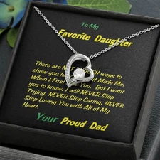Forever Love Necklace For My Favorite Daughter, For Daughter, Christmas, Birthda