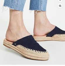 Sam Edelman Austin Espadrilles Rounded toe Slip-on Flat Mule Dark Navy size US9