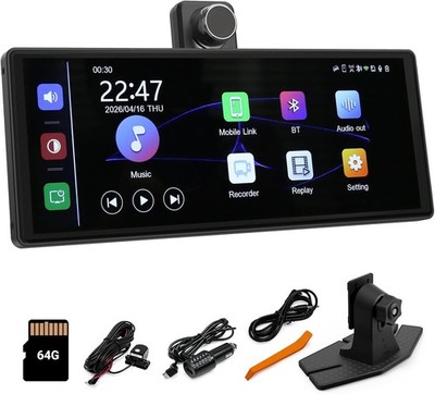 Wireless CarPlay and Android Auto 10.26-Inch Touchscreen, 4K Dash Camera