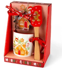 STPGOODS Gingerbread House Christmas Mug Bone China Mug in a Gift Packaging 12oz