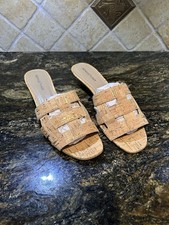 Gorgeous Donald J Pliner Etta Cork And Metallic Kitten Heel Sandal Slide Size 11