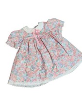 Vintage Toddler Dress JC Penney Toddle Time Floral 3T 90s Peach Blue