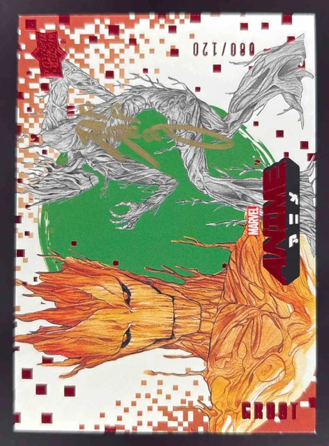 2020 Upper Deck Marvel Anime Red Foil Artist Auto #50 Groot Auto /120
