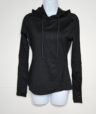 Spyder Active Womens Black Hooded Long Sleeve Activewear Pullover Top Small NWT