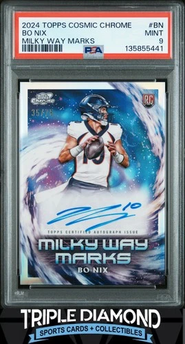2024 Topps Cosmic Chrome Bo Nix Milky Way Marks Rookie Auto #35/75 PSA 9 BNA760