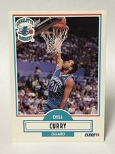 1990-91 Fleer Basketball DELL STEPH CURRY #18 CHARLOTTE HORNETS