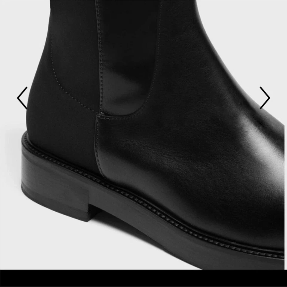 Botas Theory hasta la rodilla en cuero negro Foto 4 de 4