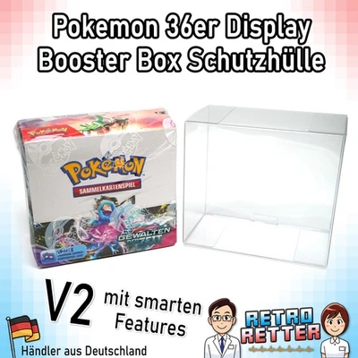 RETRORETTER Schutzhüllen Pokemon 36er Display TCG 0,5 PET Faltbox Booster Case Protector