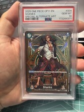 Bandai One Piece Card Game OP11 Shanks #004 Special Alt Art Foil PSA 10 EN