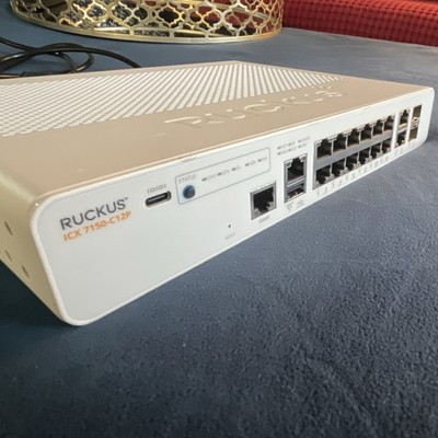 Ruckus ICX 7150-C12P 12-Port Gigabit Ethernet Standalone Switch White