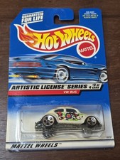 1998 Hot Wheels #731 Artistic License Series 3/4 VW BUG White w/Chrome 5Dot Sp