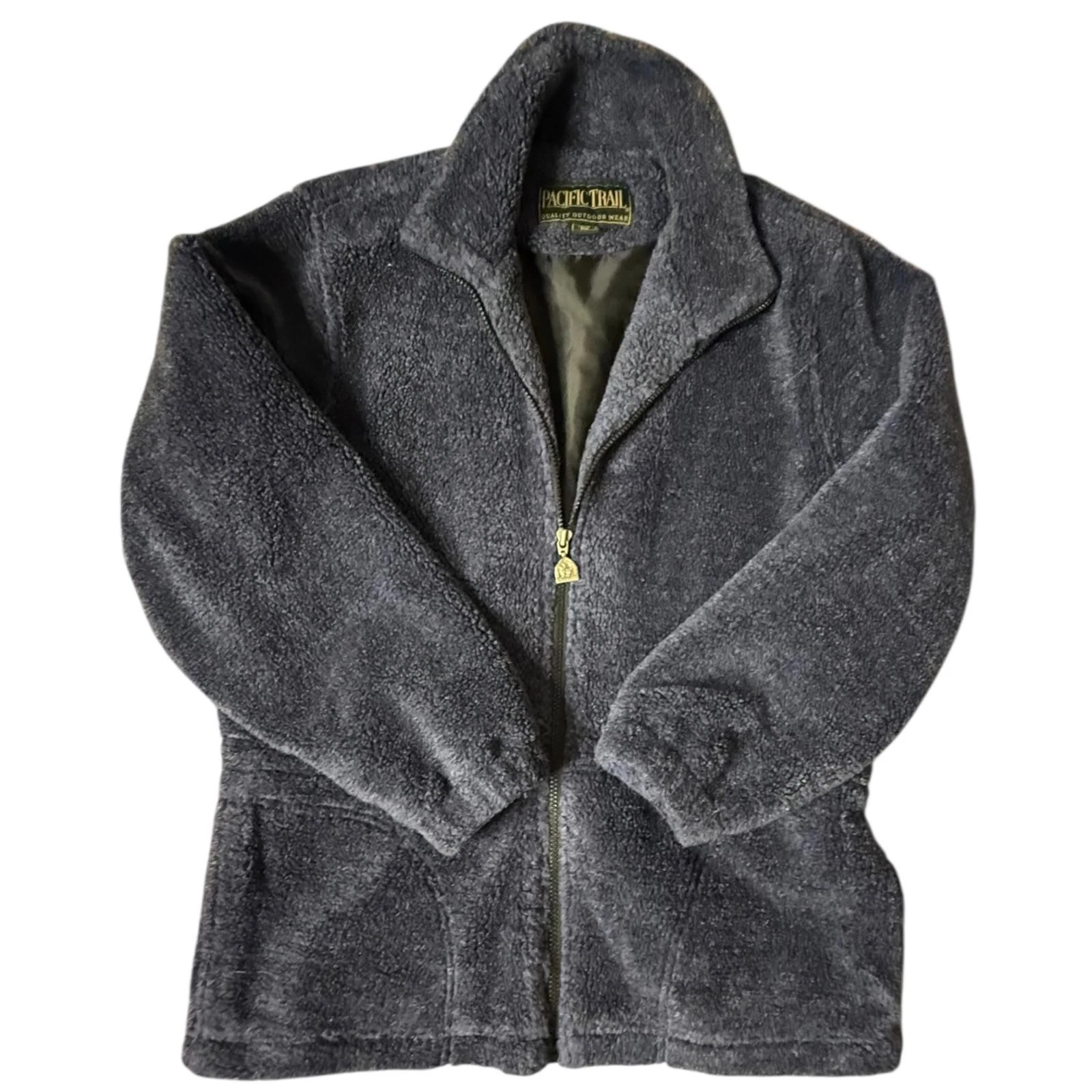 Pacific Trail Navy Plush Fleece Zip Jacket Vintage Outdoorwear Small