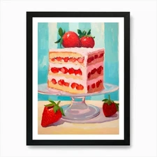 Colorful Cake Oil Painting, Pop Art Framed Wall Art Poster Canvas Print Picture