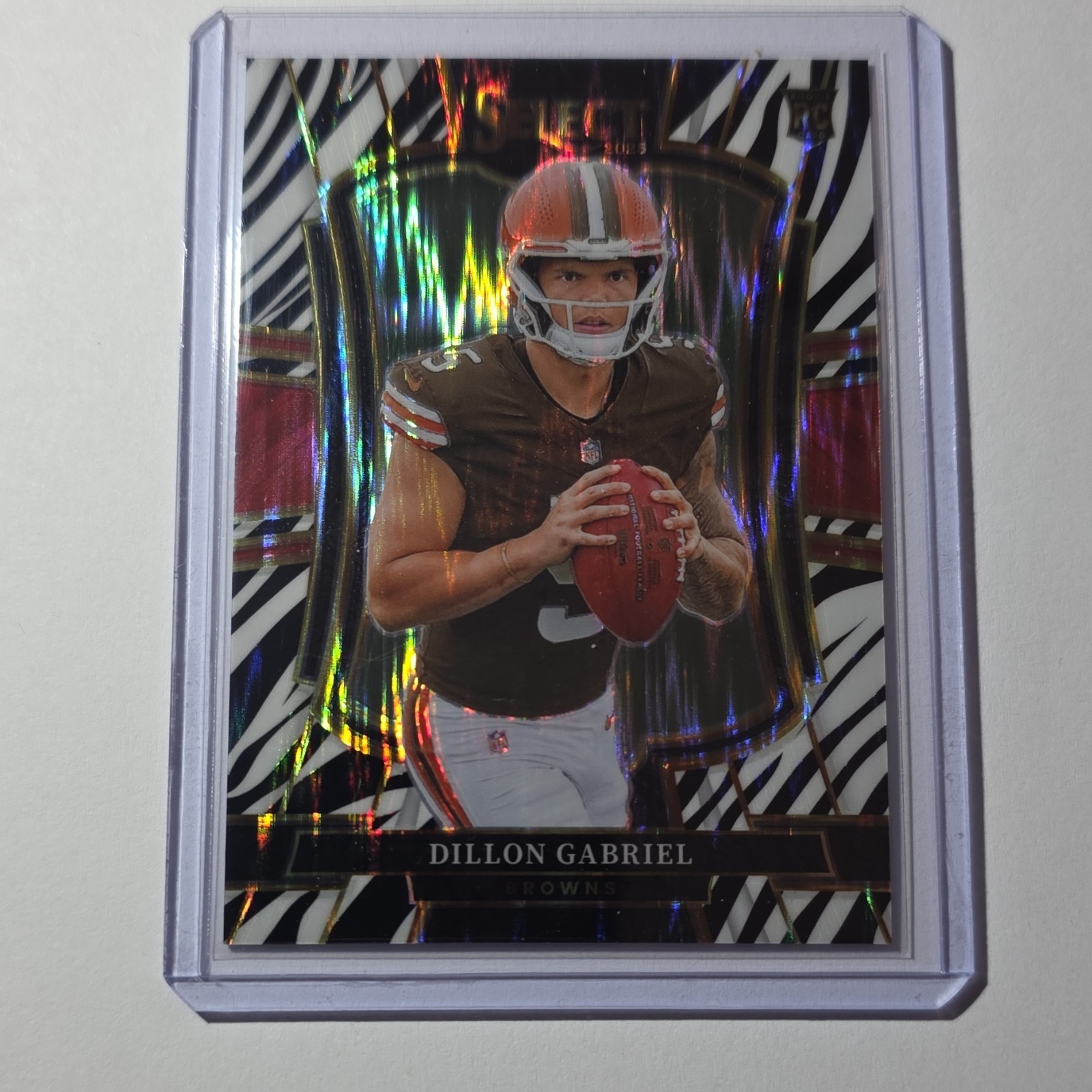 2025 Panini Select Dillon Gabriel Zebra Prizm Rookie #154