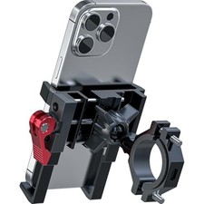 Aluminum Bike Phone Mount Holder, 2024 Upgrade Motorcycle Upgrade-Black Red
